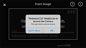 Allow Access to the Camera