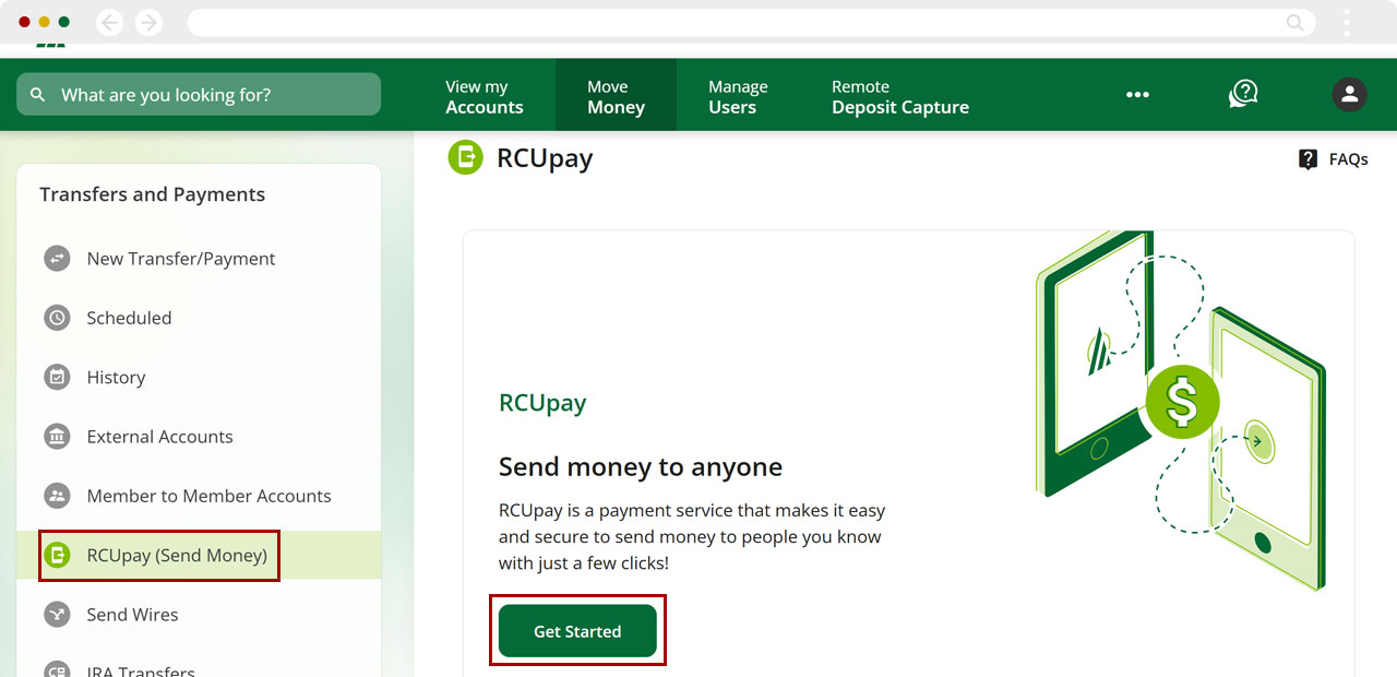 One-time RCUpay on desktop, step 2
