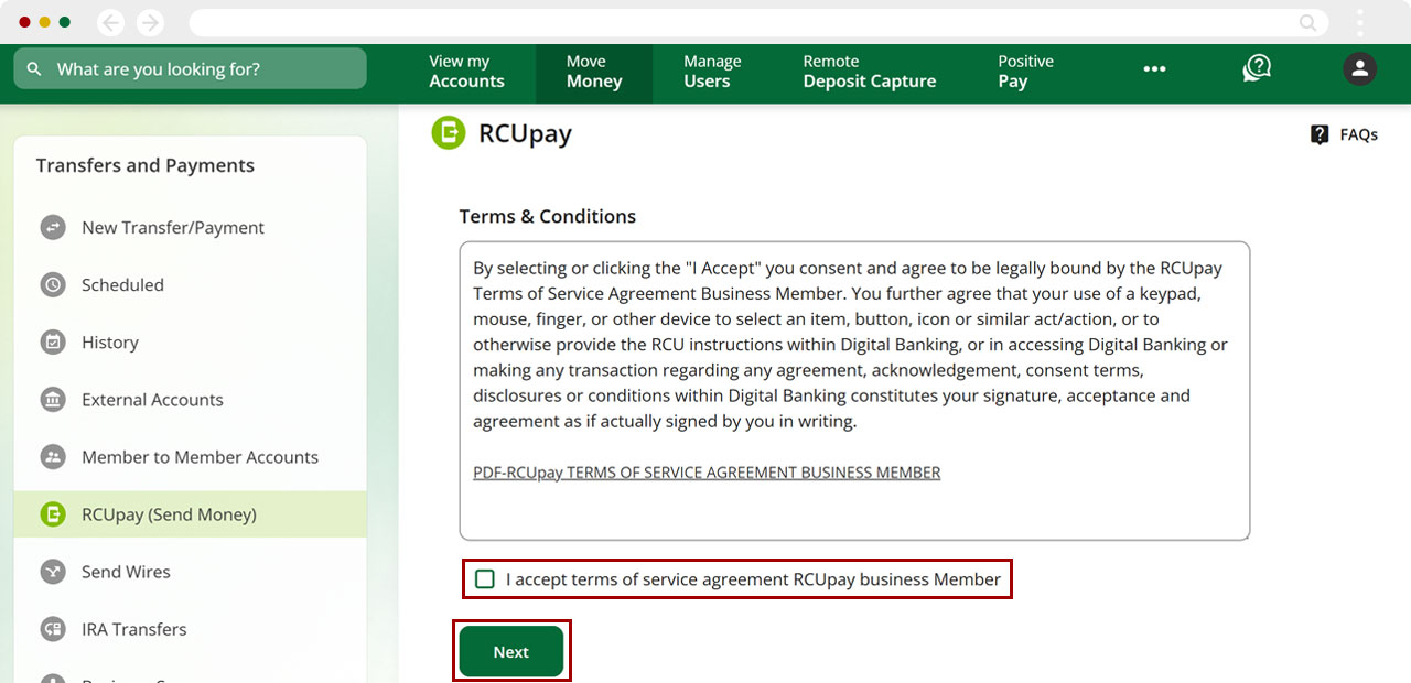 One-time RCUpay on desktop, step 3