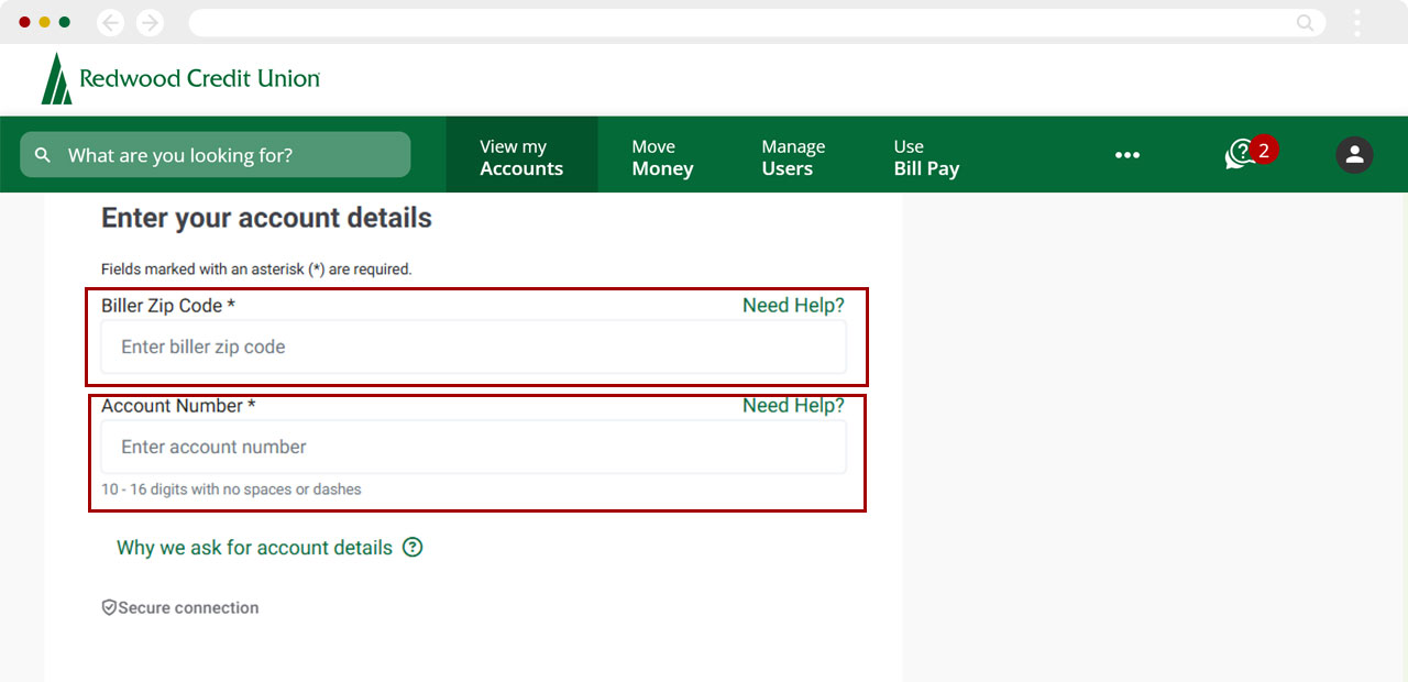 Bill Center: How to add a new biller desktop step 4
