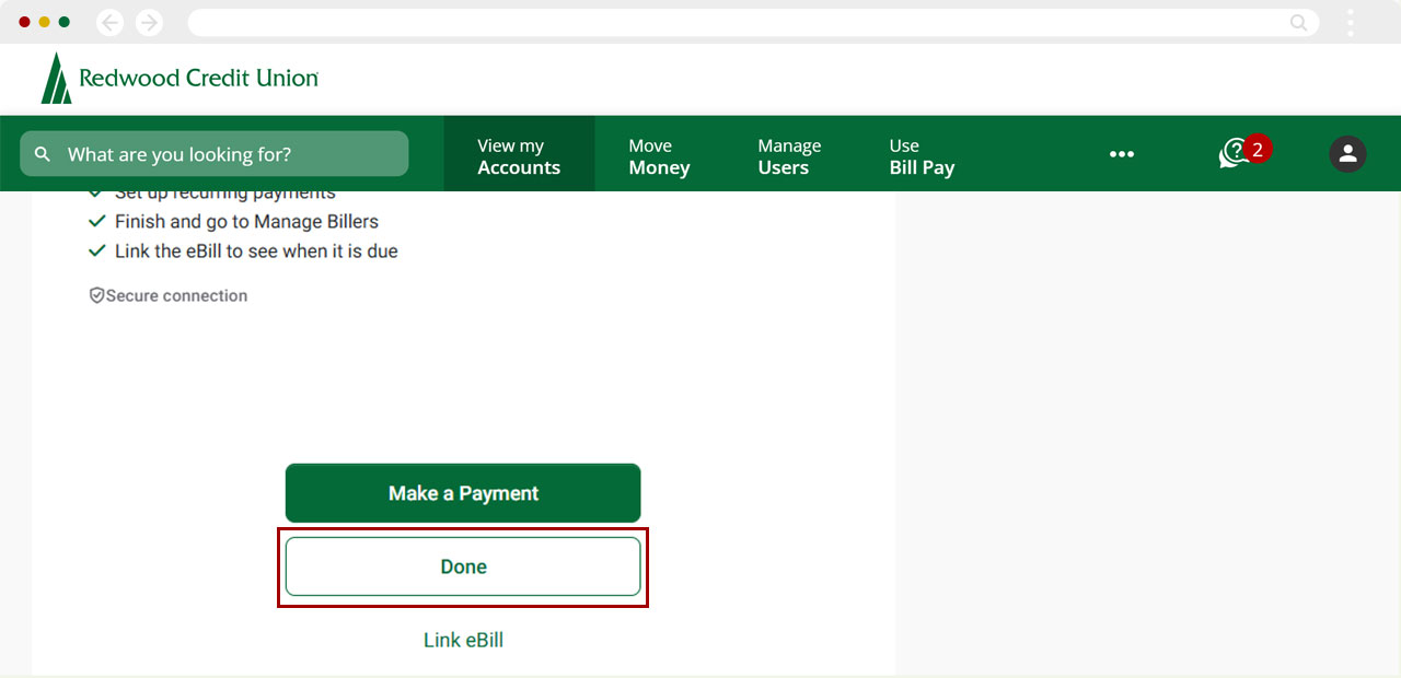 Bill Center: How to add a new biller desktop step 6