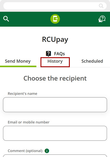 Find your RCUpay security word in mobile, step 3