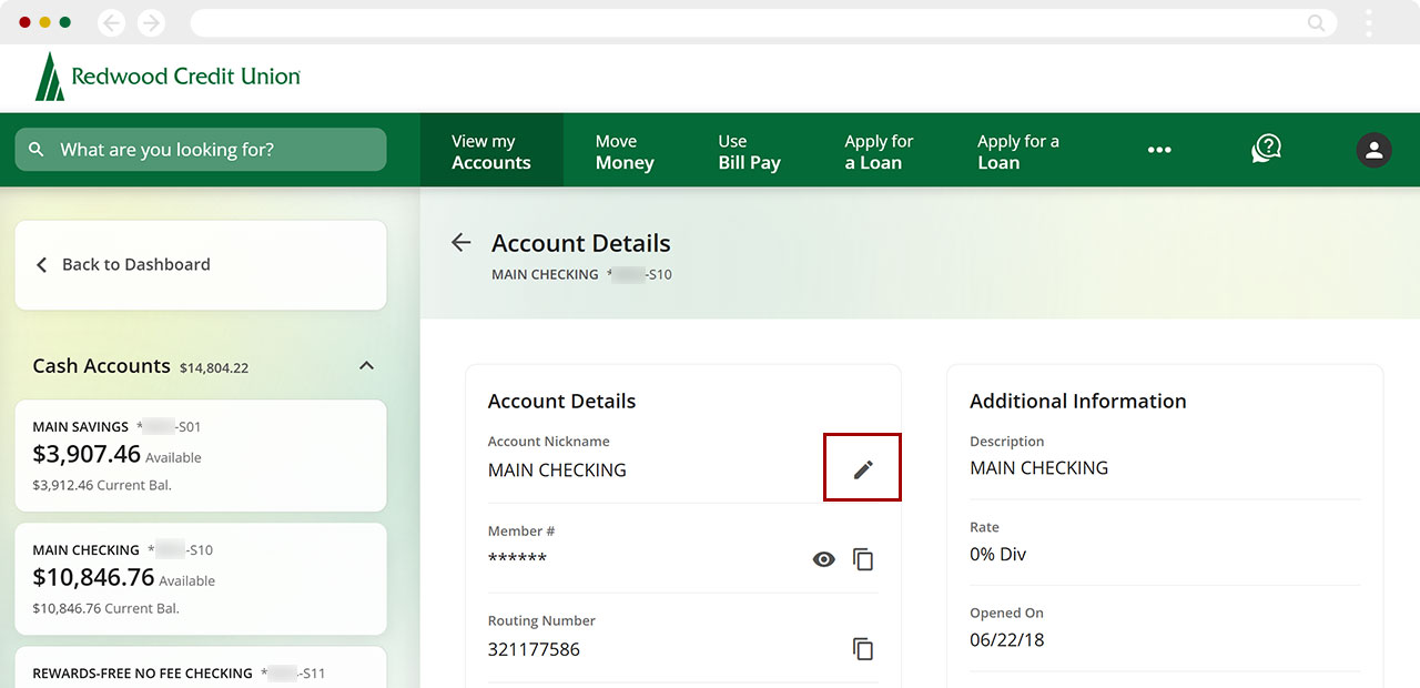 Renaming accounts on desktop, step 2