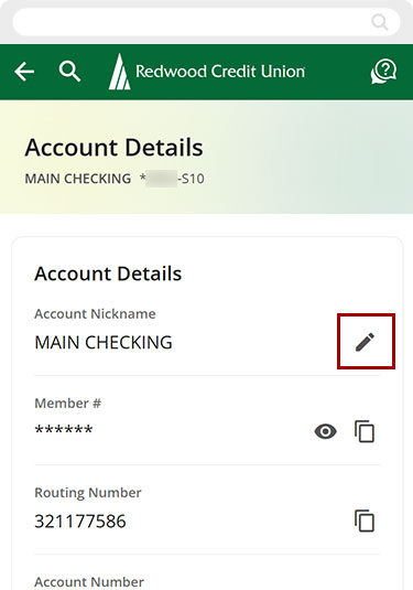 Renaming shares in mobile, step 2