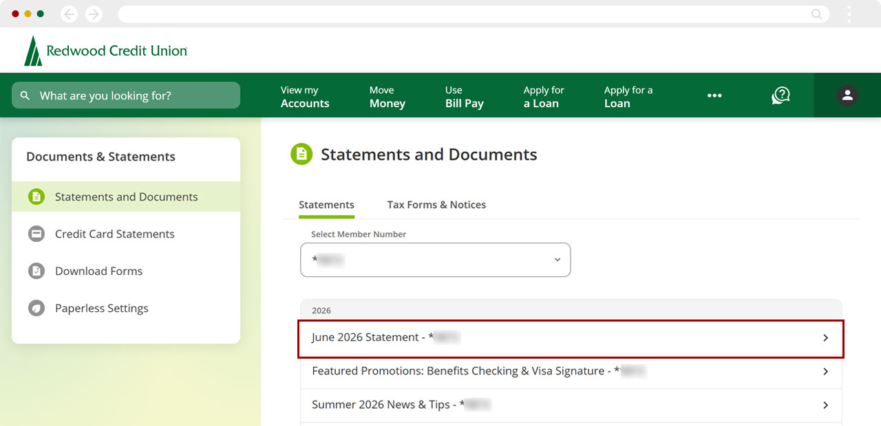 How do I print e-Statements and adjust the font size desktop step 2