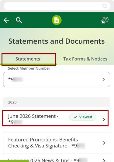 How do I print e-Statements and adjust the font size mobile step 3
