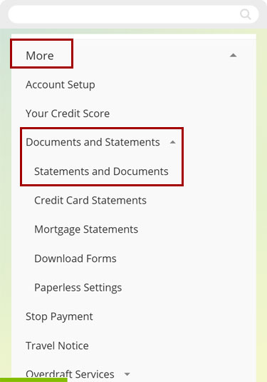 How do I print e-Statements and adjust the font size mobile step 2