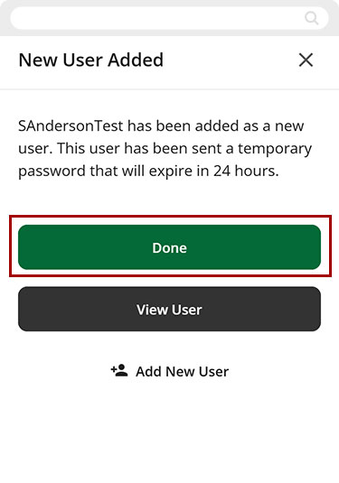 Adding a User Mobile step 12