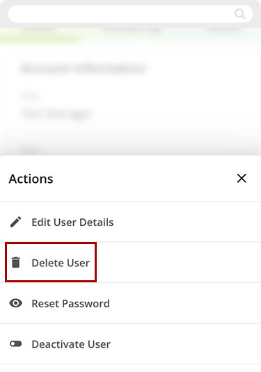How to delete a User Mobile step 4