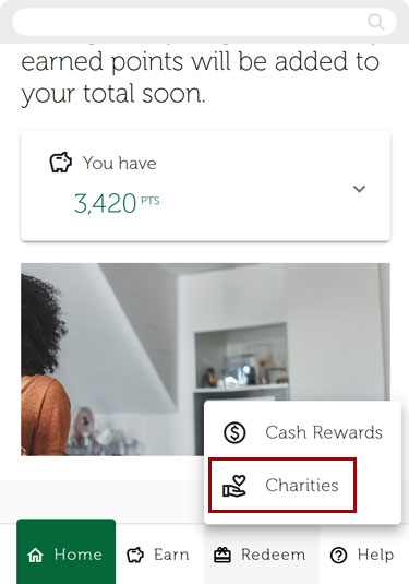 Redwood Rewards redeem cashback mobile step 2