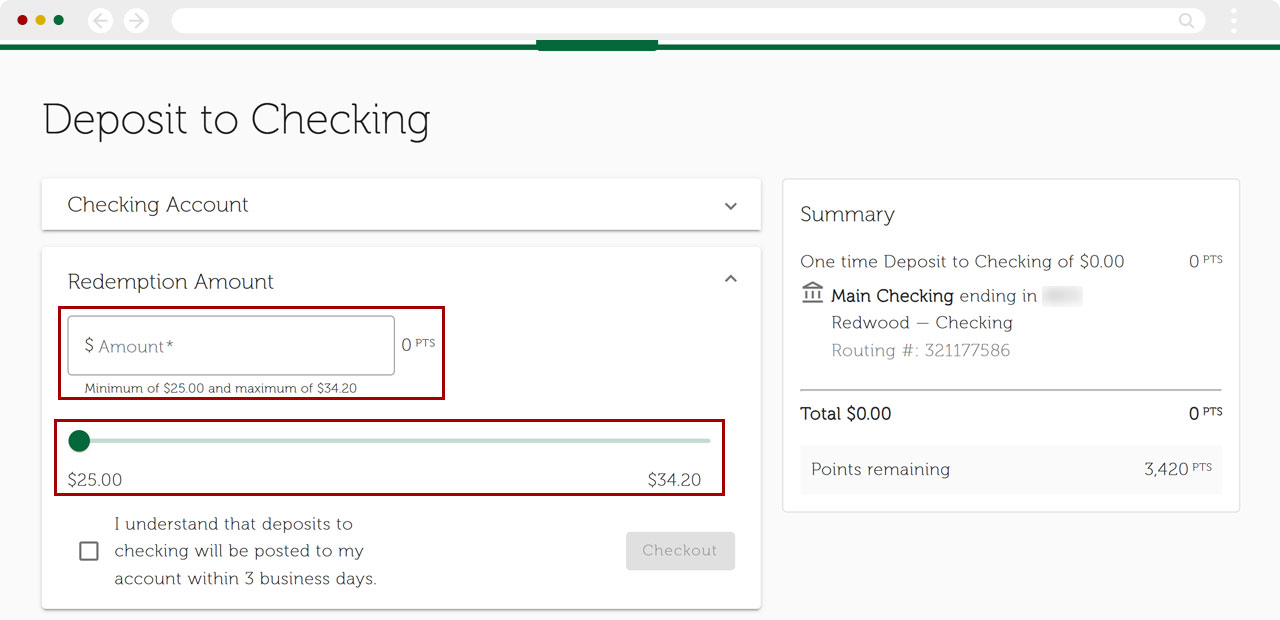 Redwood Rewards redeem cashback mdesktop step 5