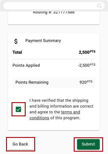 Redwood Rewards redeem cashback mobile step 10