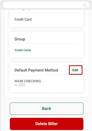 Bill Center: How to Update a Biller mobile step 7