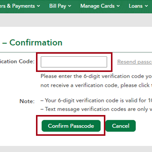 Identification verification code confirmation