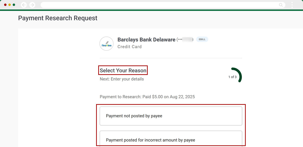 Bill Center: How to Submit a Research Request desktop step 7