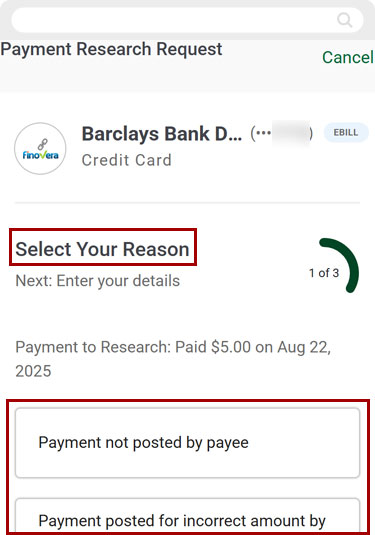 Bill Center: How to Submit a Research Request mobile step 9