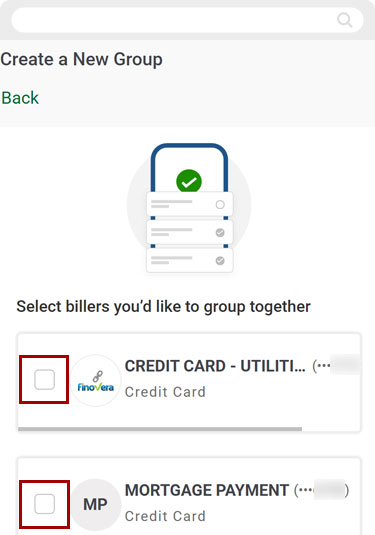 Bill Center: How to create a group mobile step 4