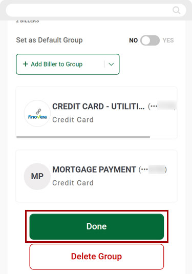Bill Center: How to create a group mobile step 8