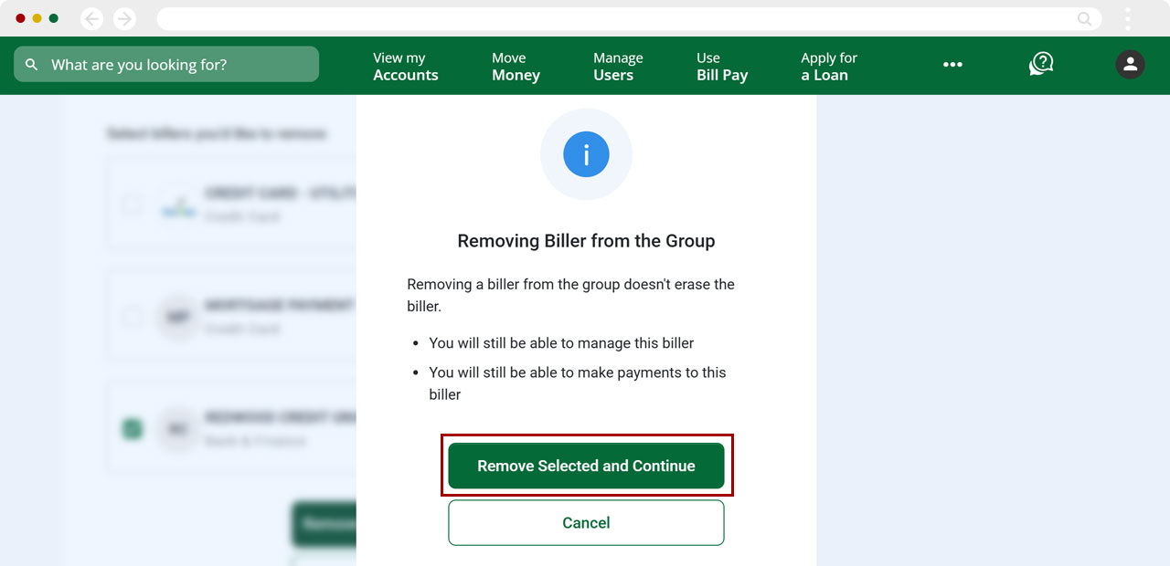 Bill Center: How to edit a group desktop step 11
