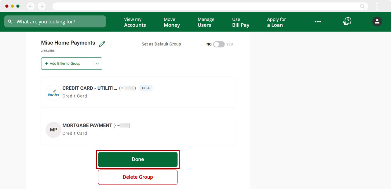 Bill Center: How to edit a group desktop step 12