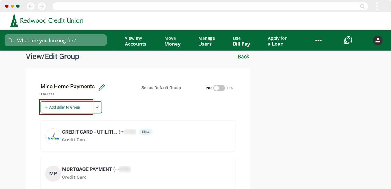 Bill Center: How to edit a group desktop step 7