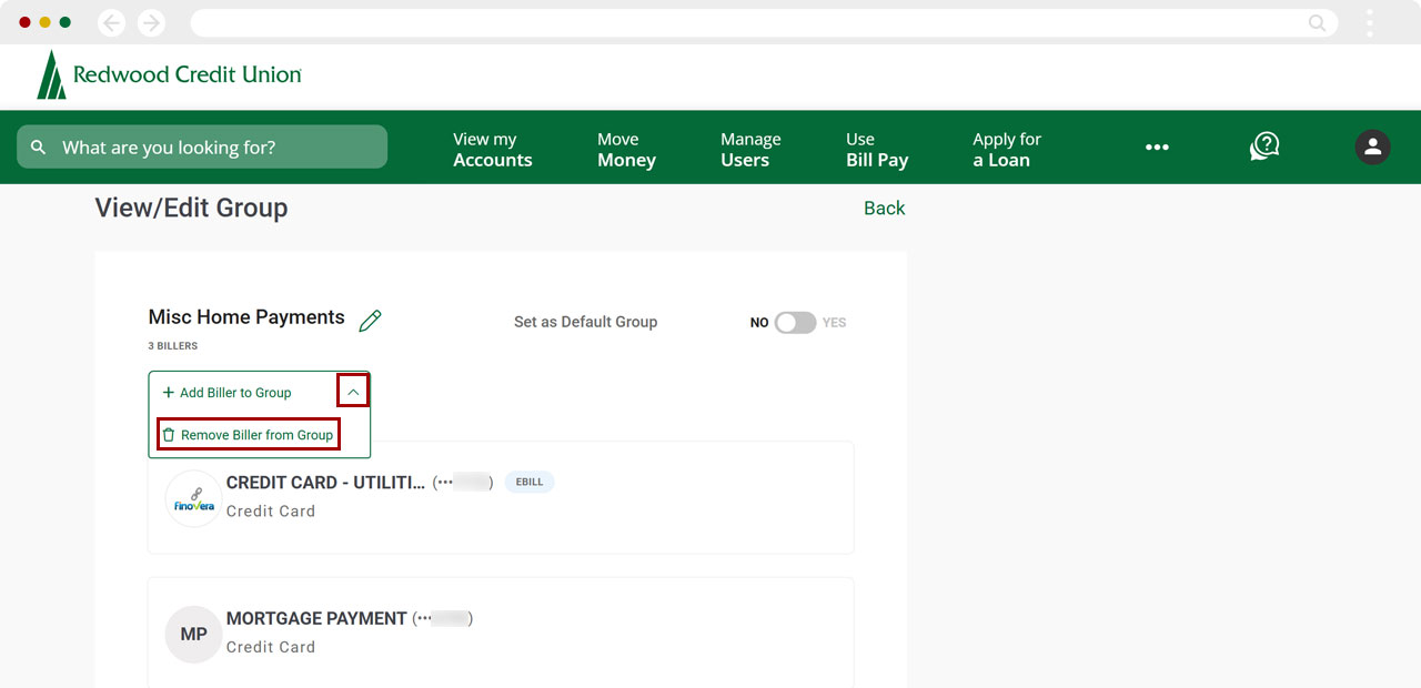 Bill Center: How to edit a group desktop step 9
