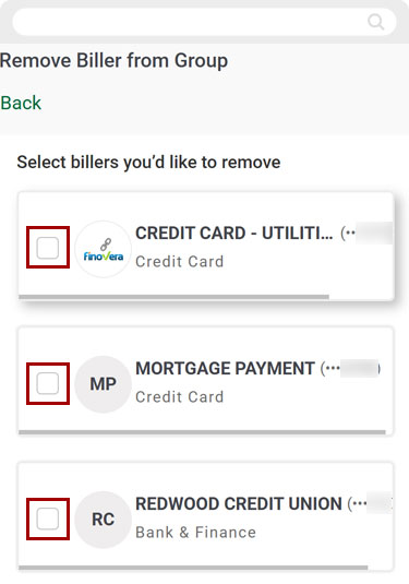 Bill Center: How to edit a group mobile step 11