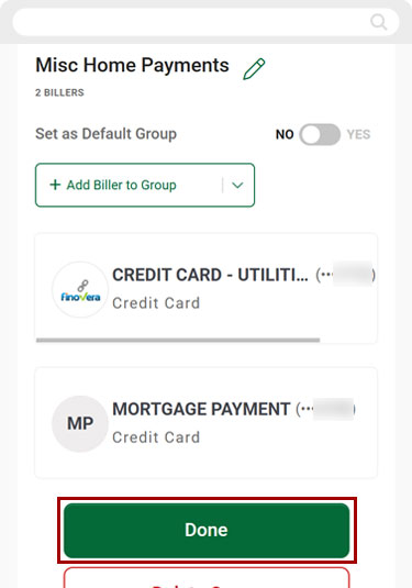 Bill Center: How to edit a group mobile step 13