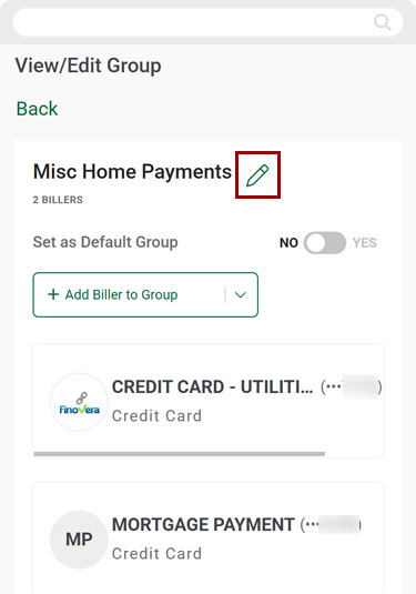Bill Center: How to edit a group mobile step 5