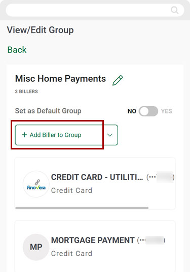 Bill Center: How to edit a group mobile step 8