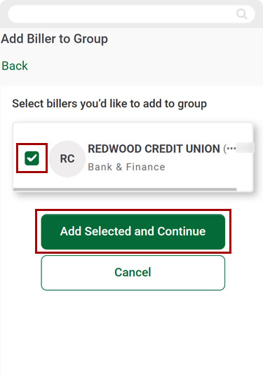 Bill Center: How to edit a group mobile step 9