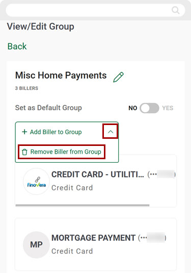 Bill Center: How to edit a group mobile step 10