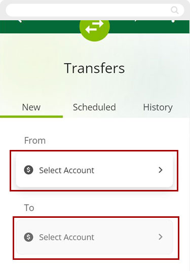 Transfer funds between my RCU accounts mobile step 3