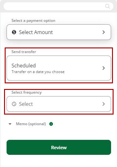 How to schedule a recurring payment mobile step 5