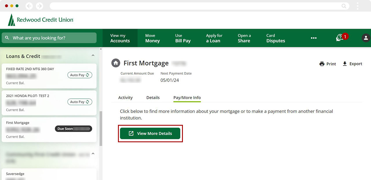 Enabling paperless statements on your first mortgage on desktop, step 3