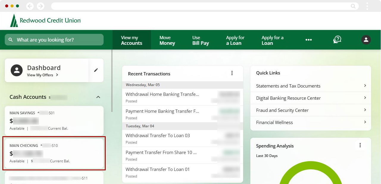How to view my digital card in digital banking desktop step 1