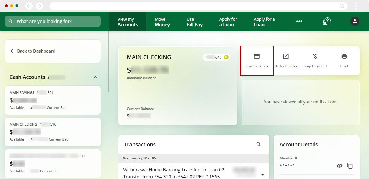 How to view my digital card in digital banking desktop step 2