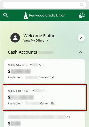 How to view my digital card in digital banking mobile step 1