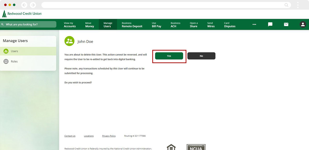 How to delete a user desktop step 5