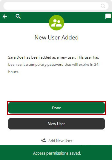 Adding a User Mobile step 12