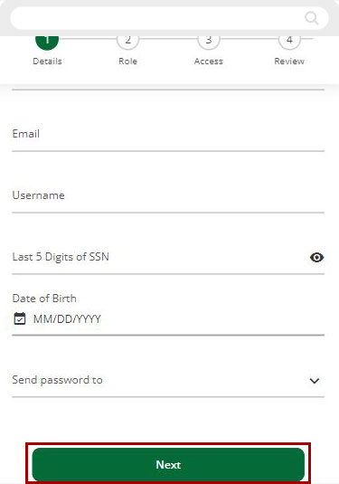 Adding a User Mobile step 7
