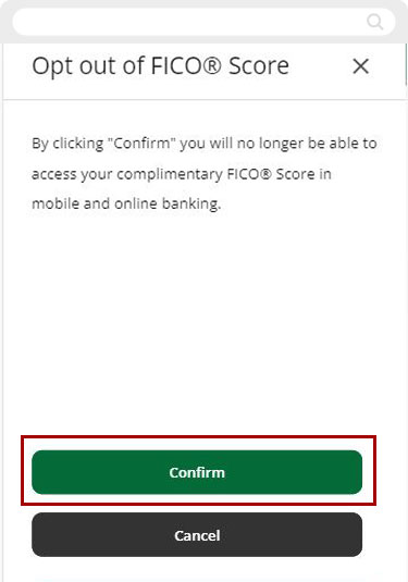 unenroll from viewing my FICO® Score mobile step 3