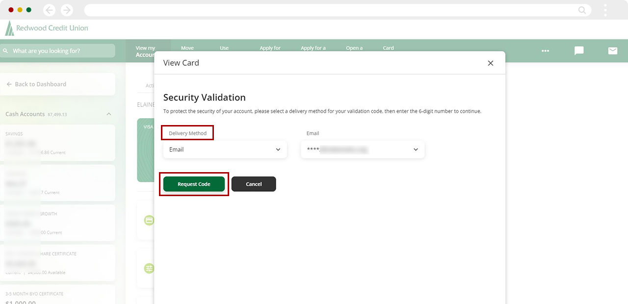 How to view my digital card in digital banking desktop step 4