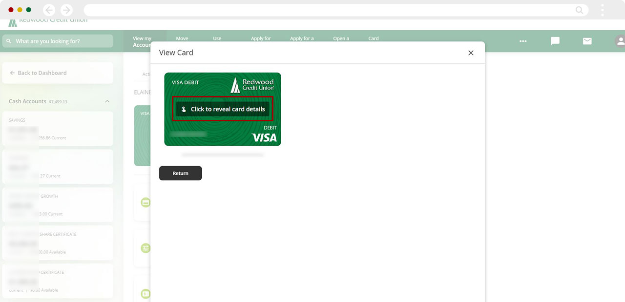 How to view my digital card in digital banking desktop step 6