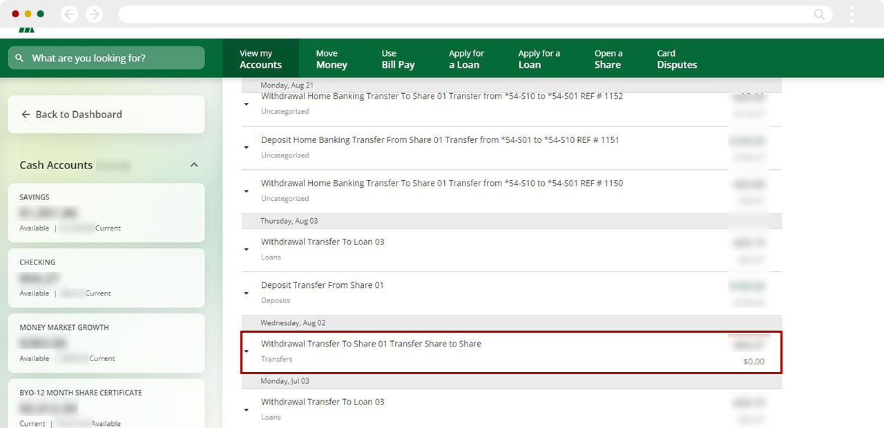 Creating a new ag a transaction in digital banking desktop step 2