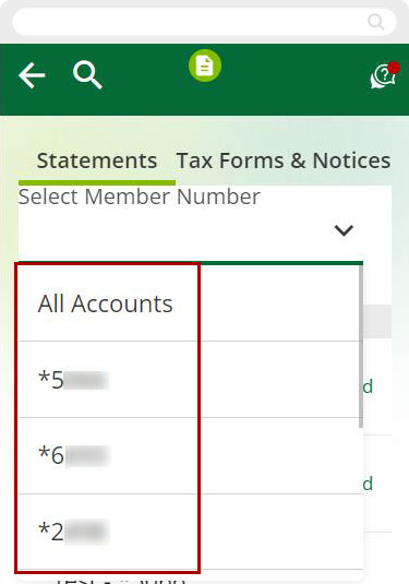 View eStatements in mobile, step 3