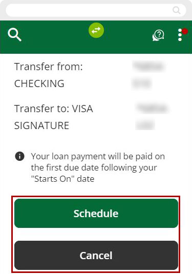 How to schedule a recurring payment mobile step 5
