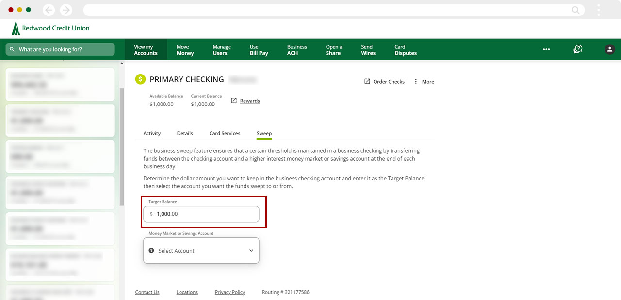 Create business sweep in desktop step 5