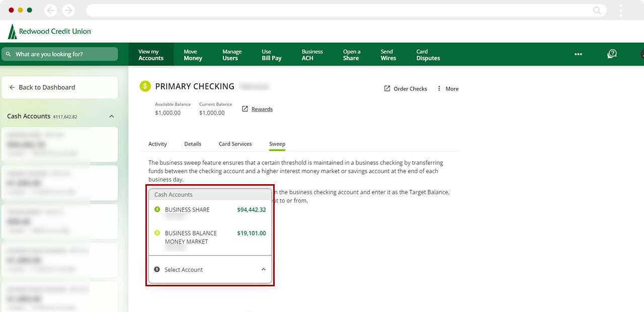 Create business sweep in desktop step 5