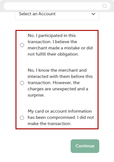 How do I dispute a transaction in mobile, step 4